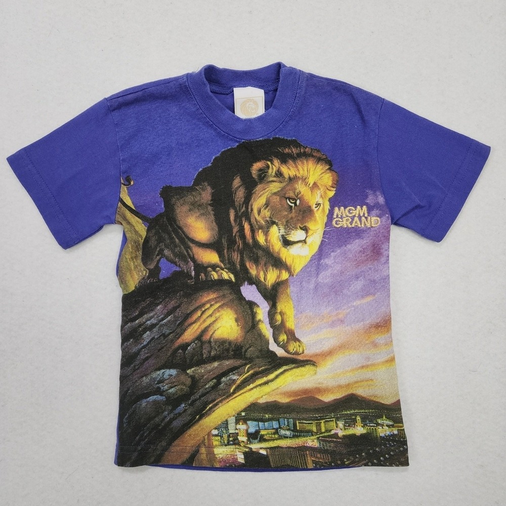 VTG MGM Grand Shirt Unisex Kids XS Multi 1993 Hotel Las Vegas Y2K 90s Nice!